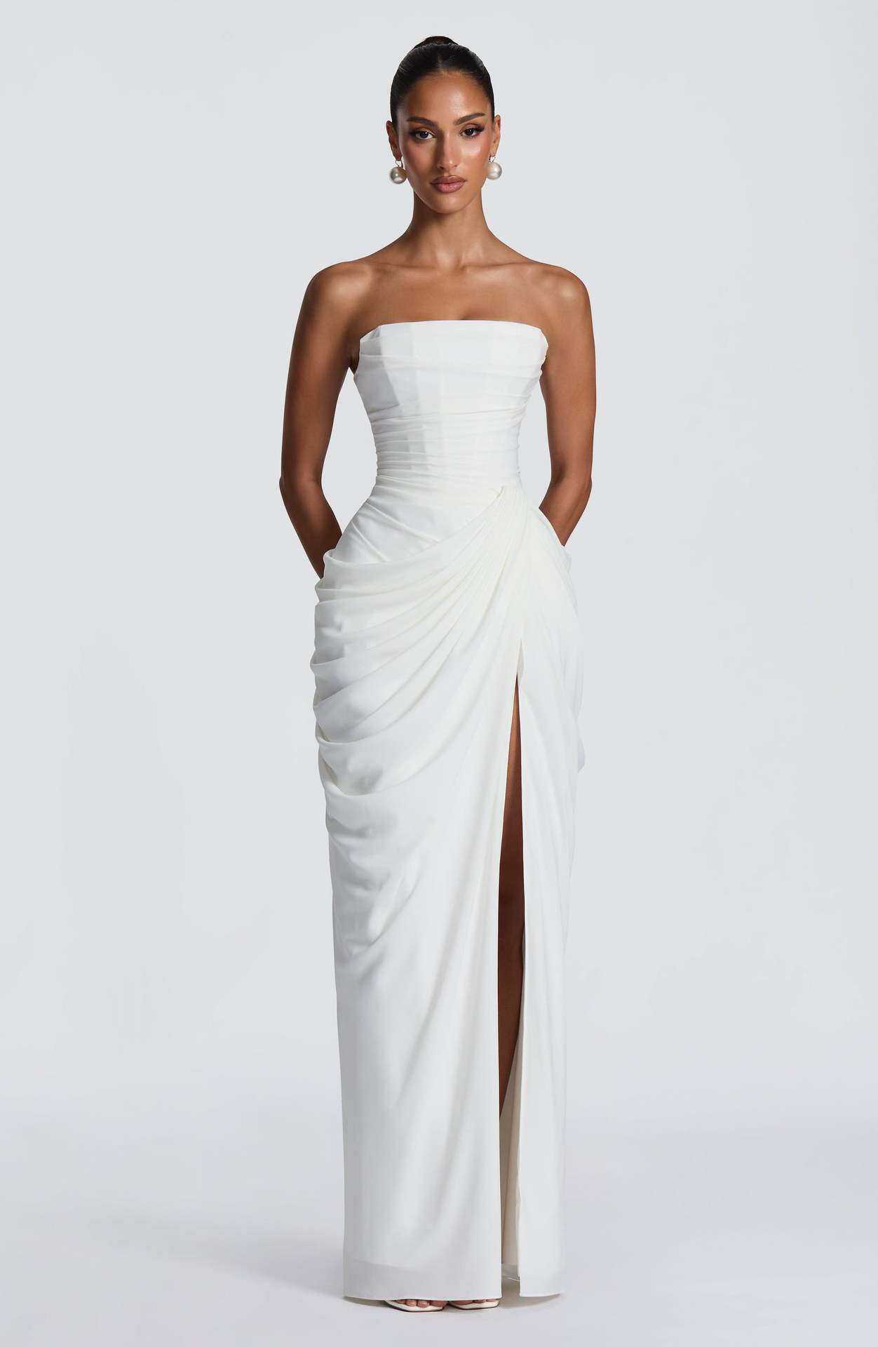 Elegant Flowy Maxi Evening Dress Summer Occasion Wear