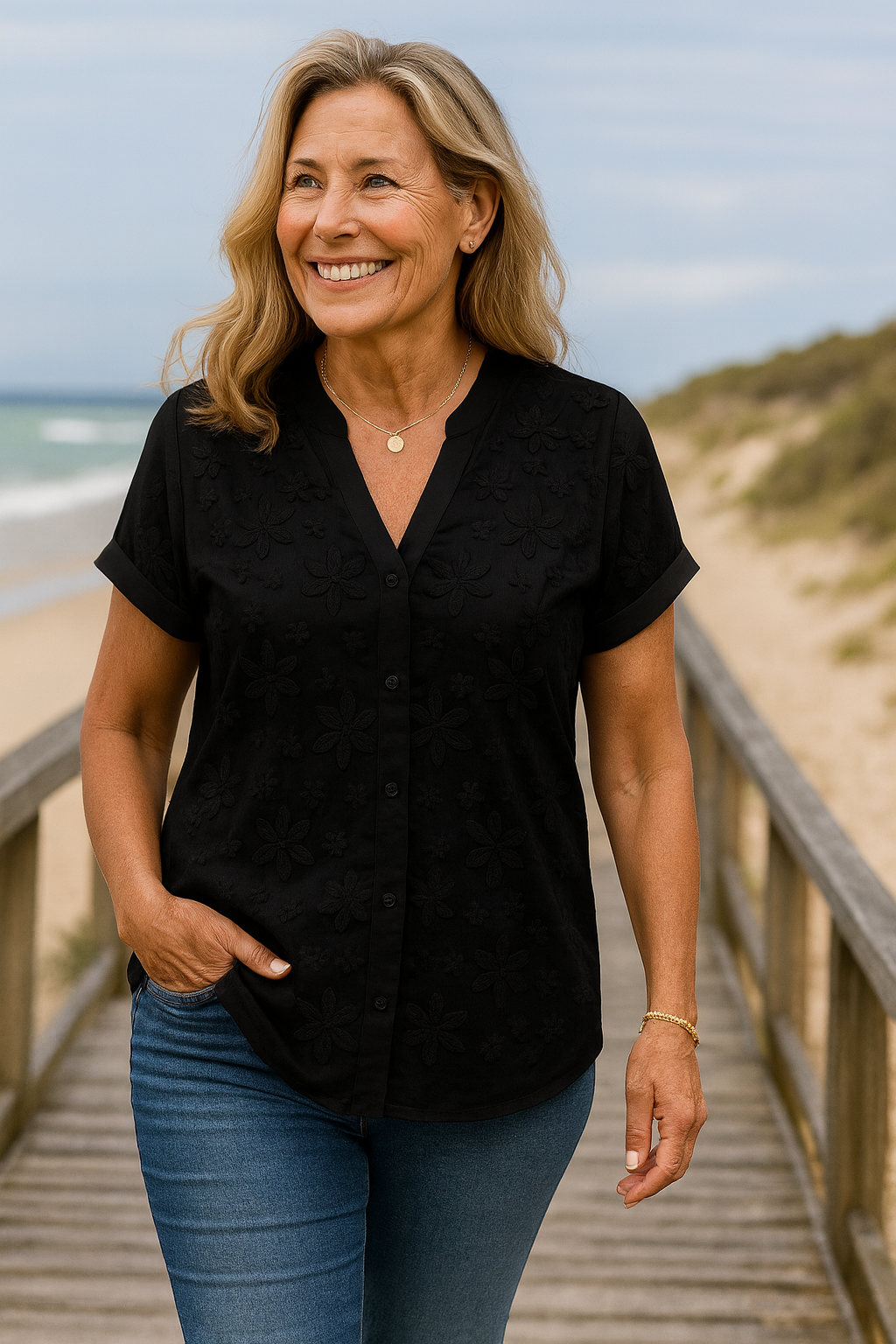 Relaxed Natural Cotton-Linen Summer Blend Top