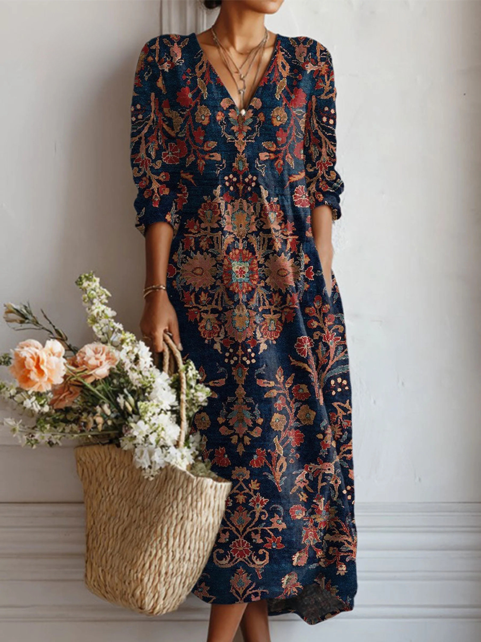 Relaxed Everyday Midi Dress Lightweight Summer Fit