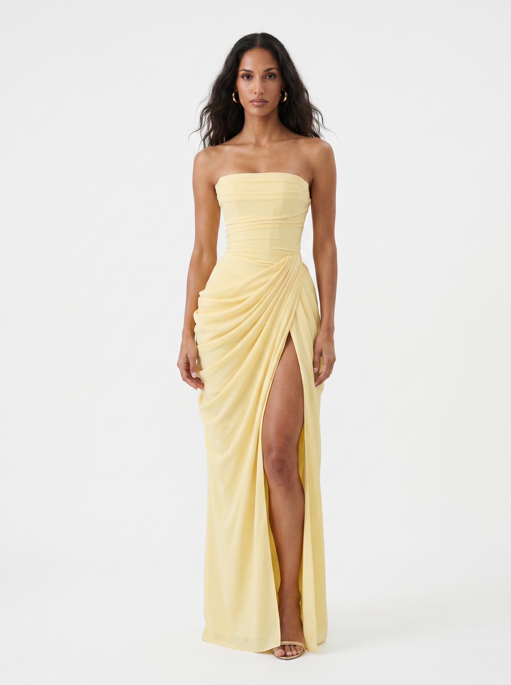 Elegant Flowy Maxi Evening Dress Summer Occasion Wear