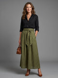 Elegant Two-Piece Midi Skirt Blouse Set