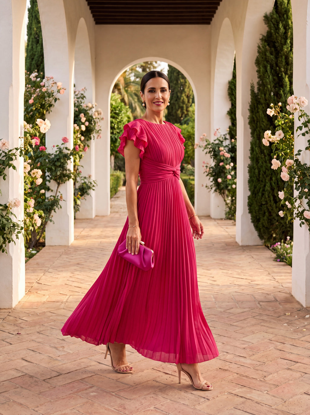 Elegant Flowing Midi Dress Soft Fabric Spring Relaxed Fit