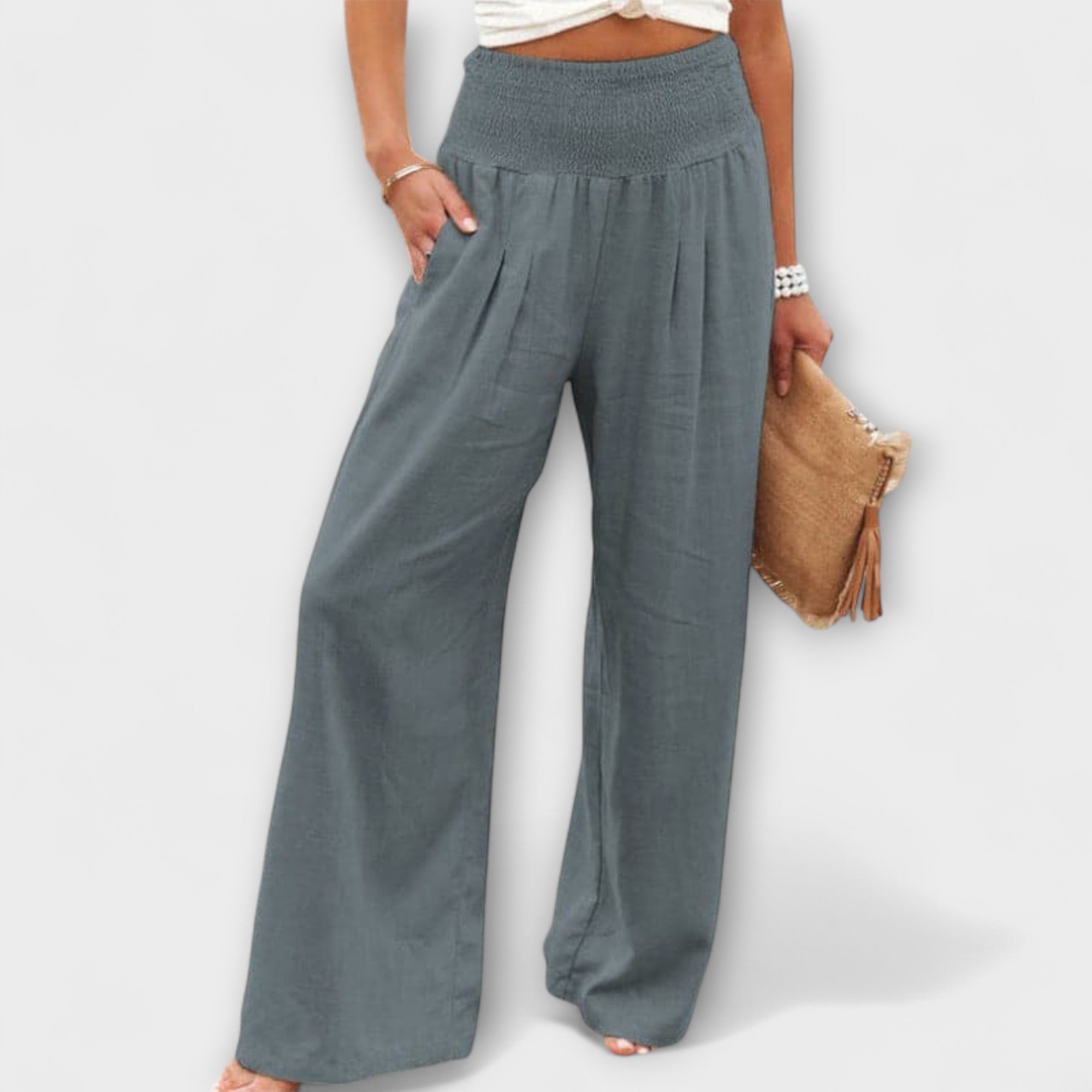Relaxed Wide-Leg Trousers Lightweight Summer Fit