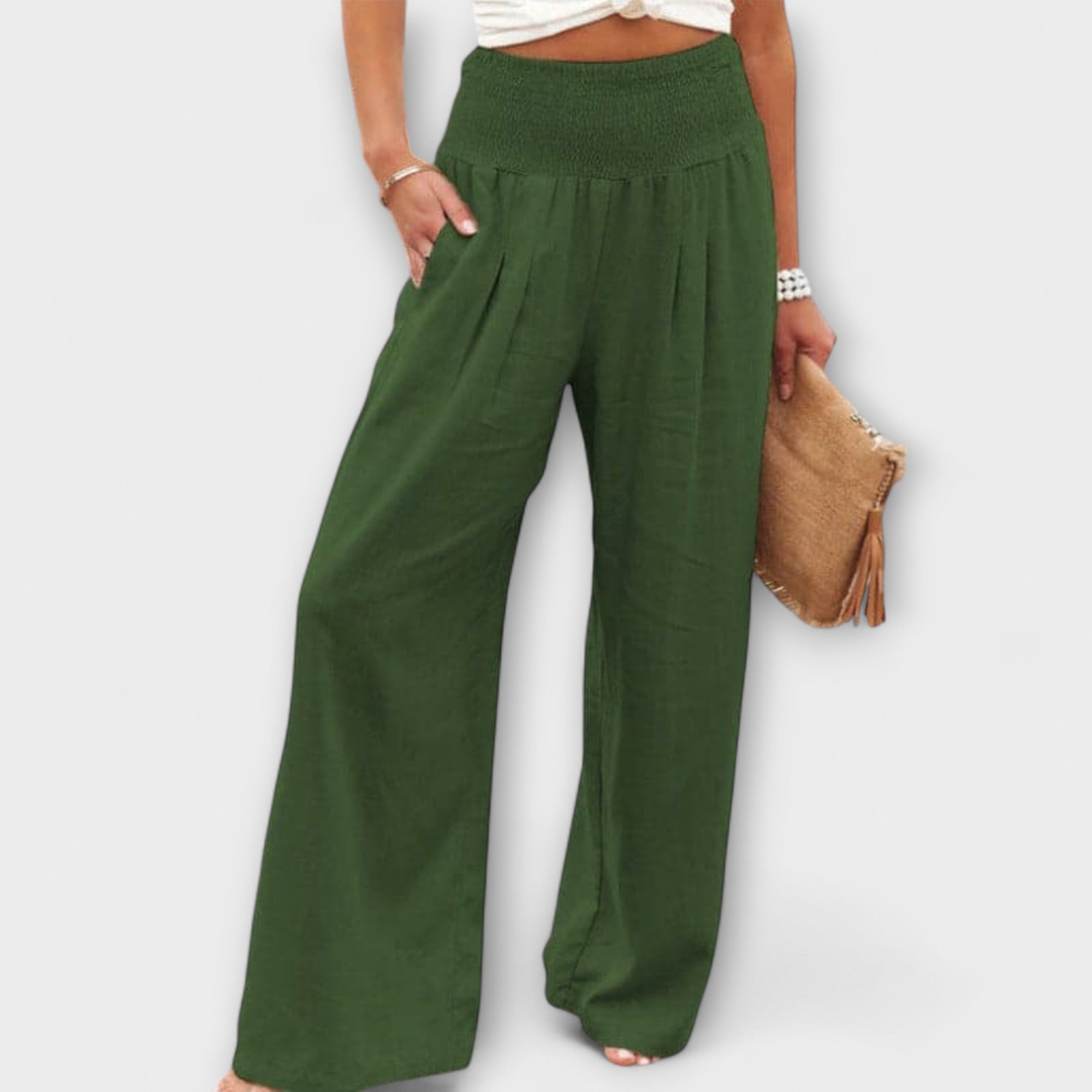 Relaxed Wide-Leg Trousers Lightweight Summer Fit