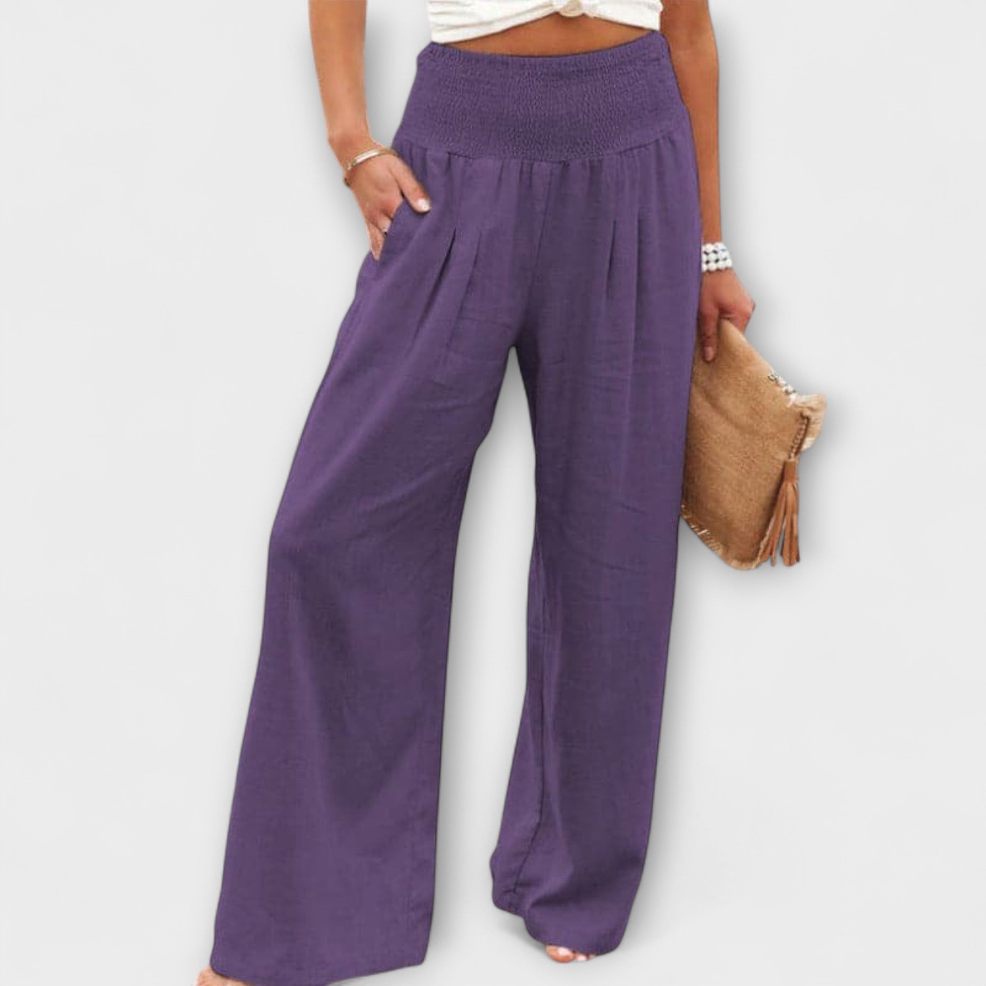 Relaxed Wide-Leg Trousers Lightweight Summer Fit
