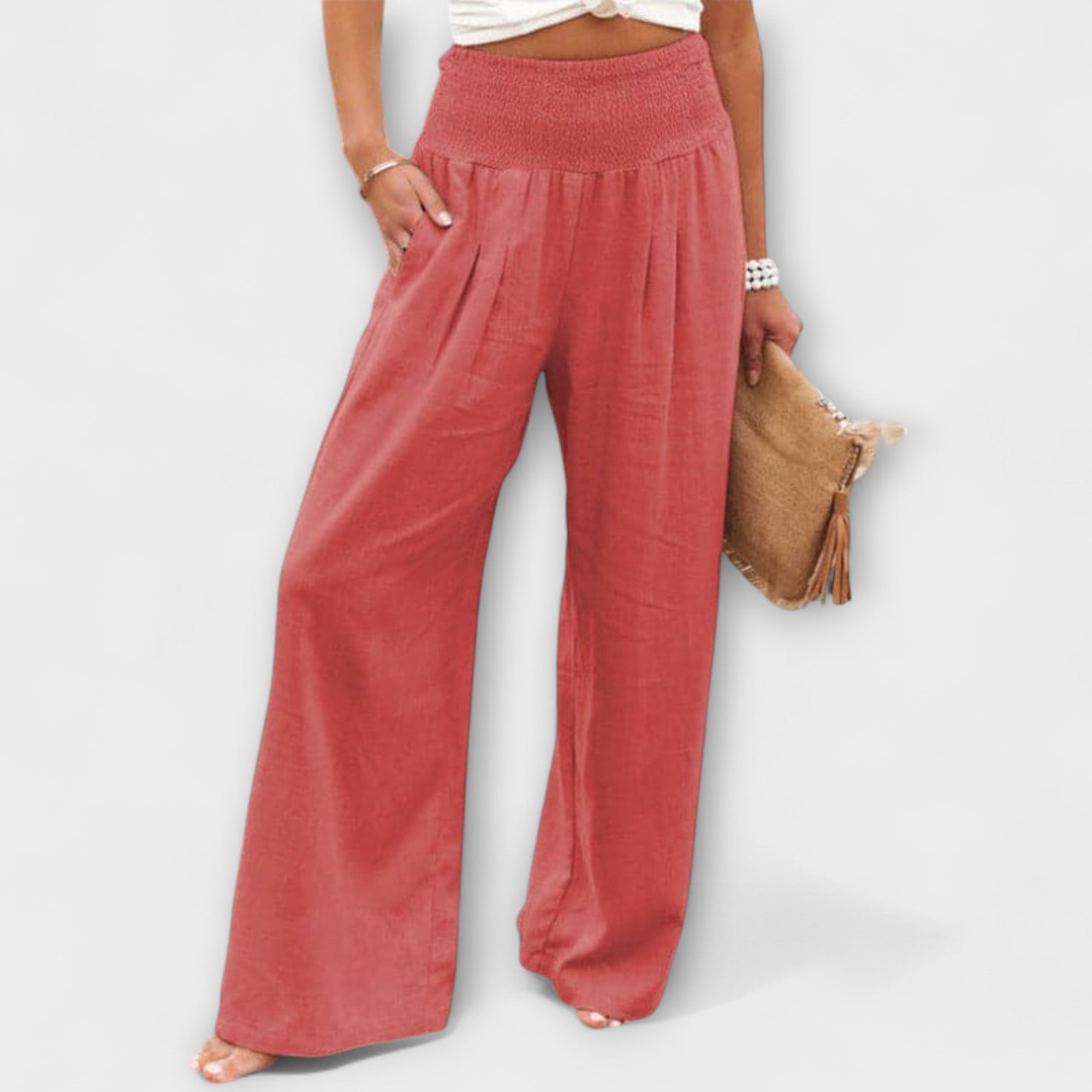 Relaxed Wide-Leg Trousers Lightweight Summer Fit