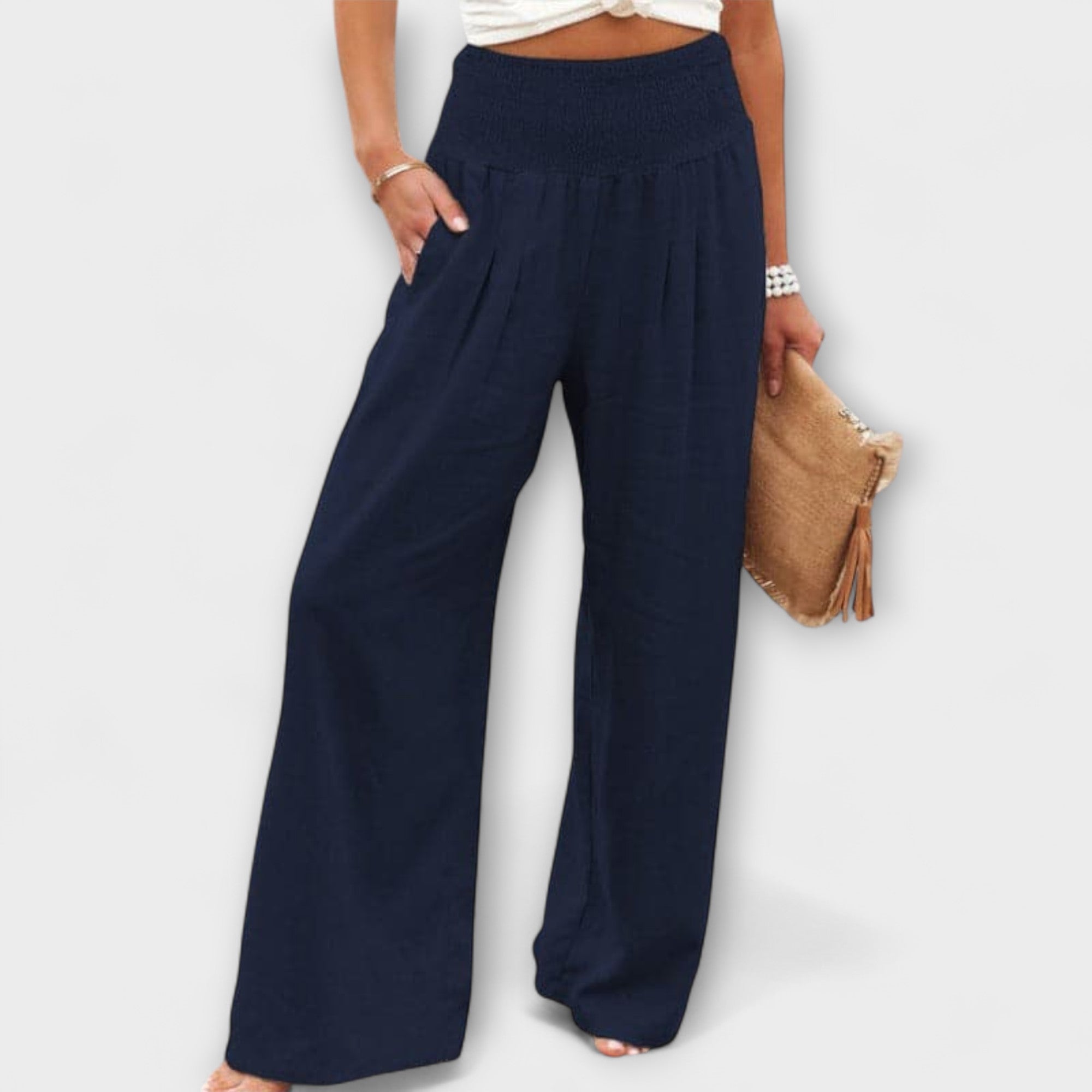 Relaxed Wide-Leg Trousers Lightweight Summer Fit