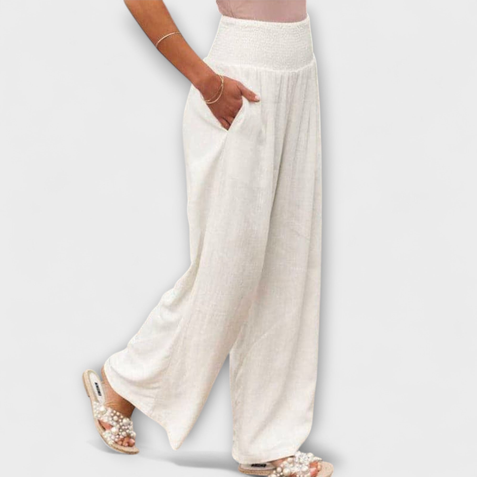 Relaxed Wide-Leg Trousers Lightweight Summer Fit
