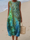 Relaxed Sleeveless Pocket Dress for Warm Season