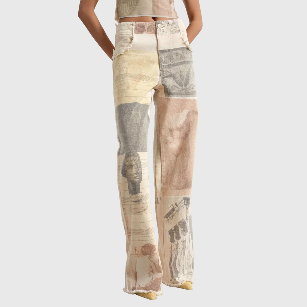Relaxed Wide-Leg Denim Jeans Summer Fit