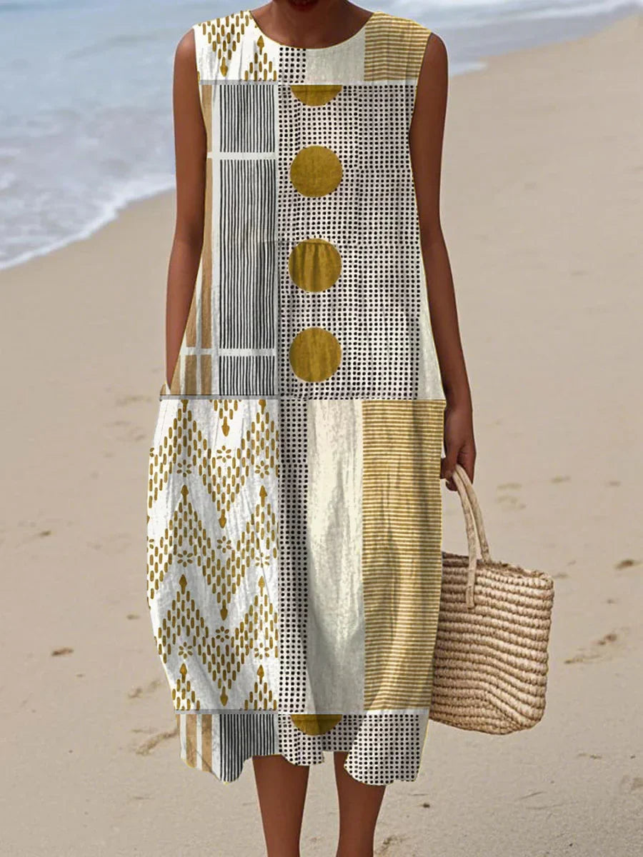 Relaxed Sleeveless Pocket Dress Lightweight Summer Fit