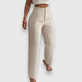 Elegant High-Waisted Tailored Trousers for Spring