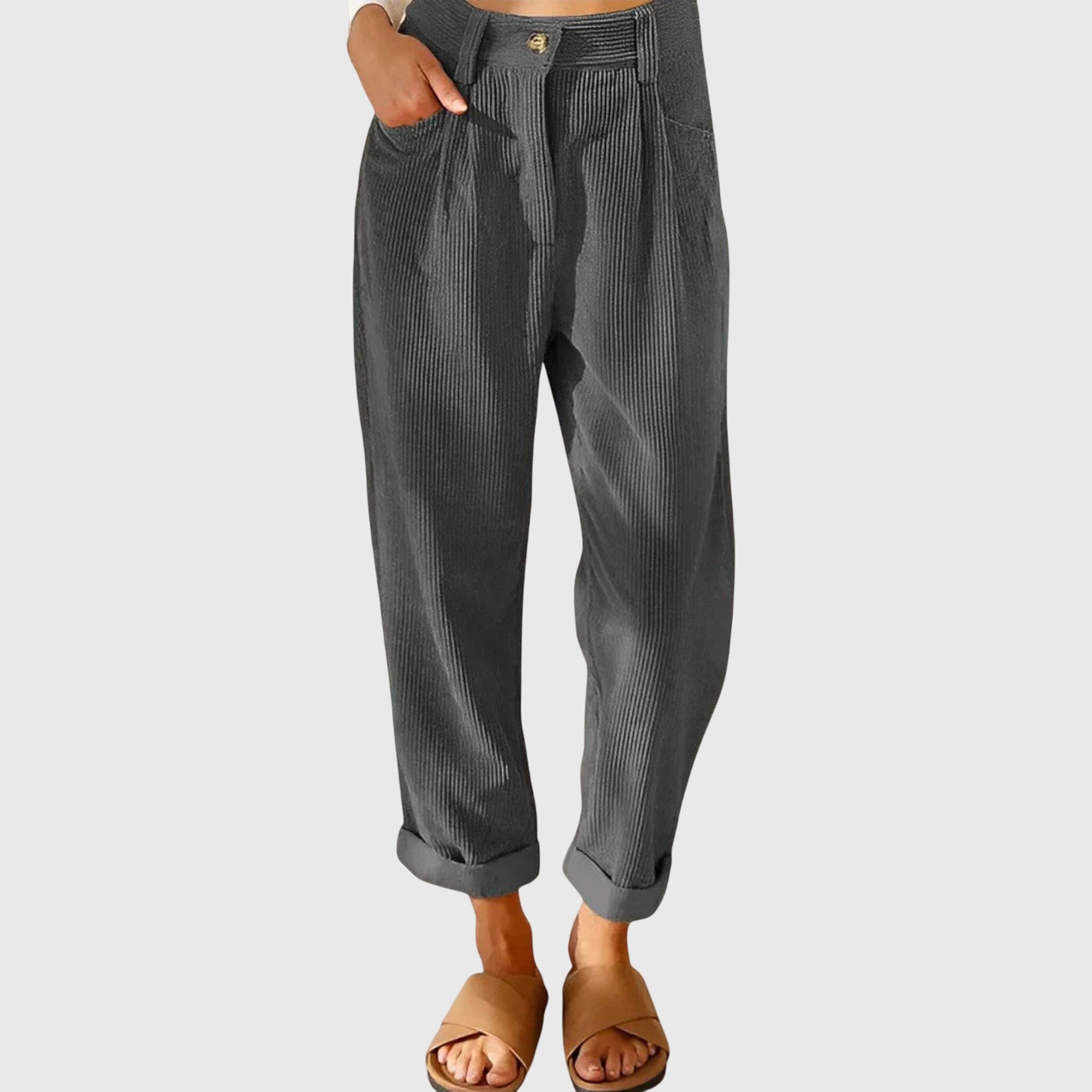 Relaxed Corduroy Tapered Trousers Autumn