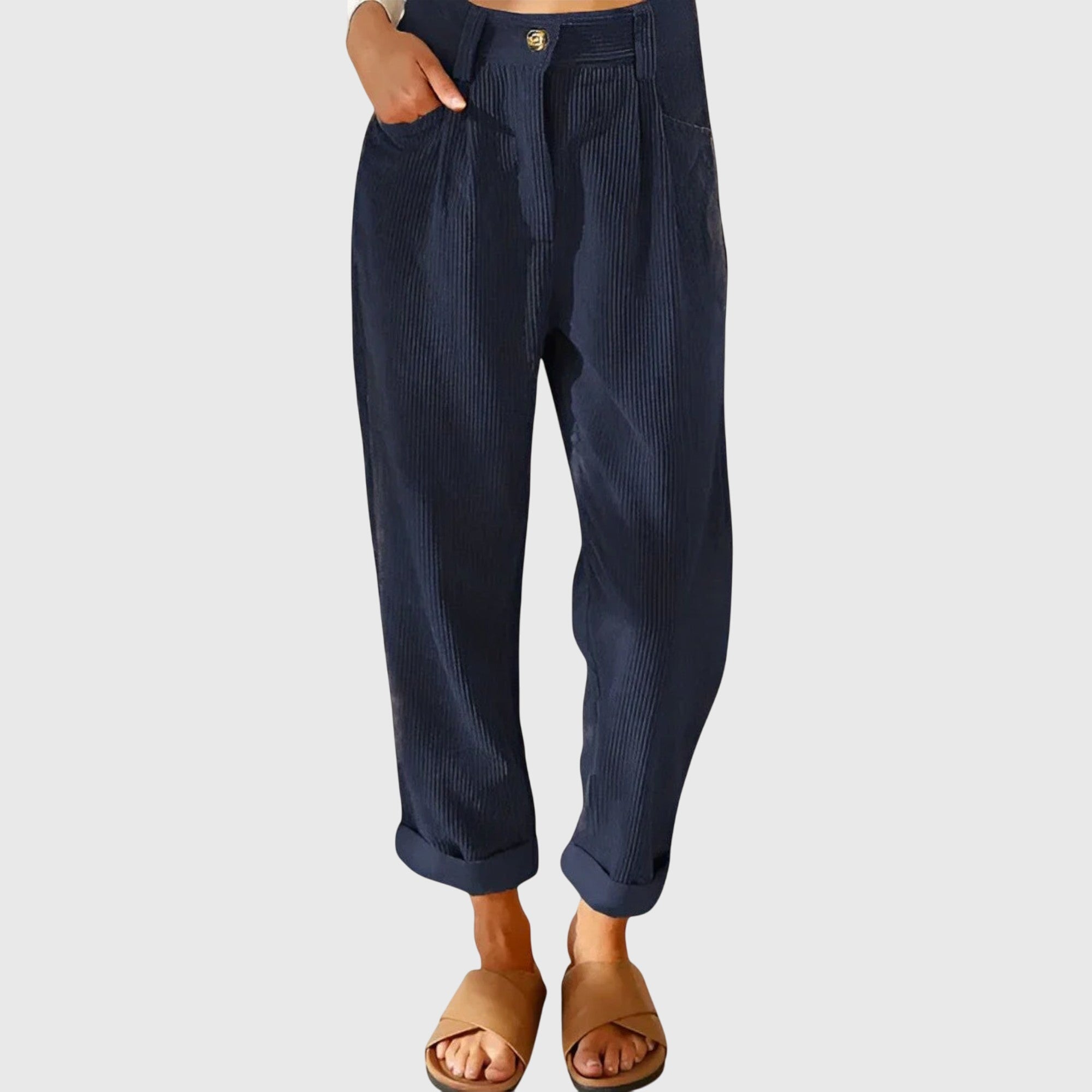 Relaxed Corduroy Tapered Trousers Autumn