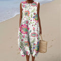 Elegant Sleeveless Summer Pocket Dress Relaxed Fit Lightweight