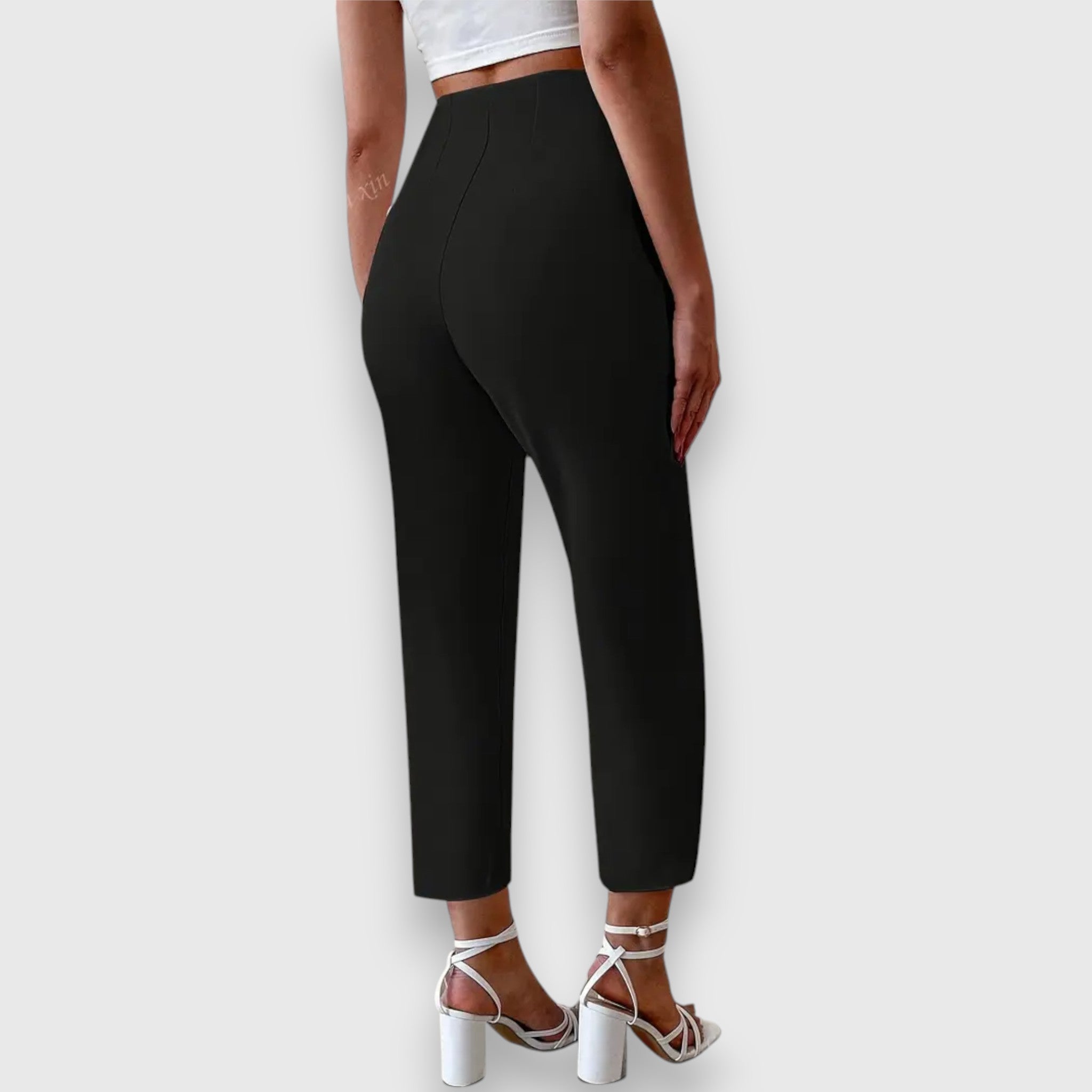 Elegant High-Waisted Tailored Trousers for Spring