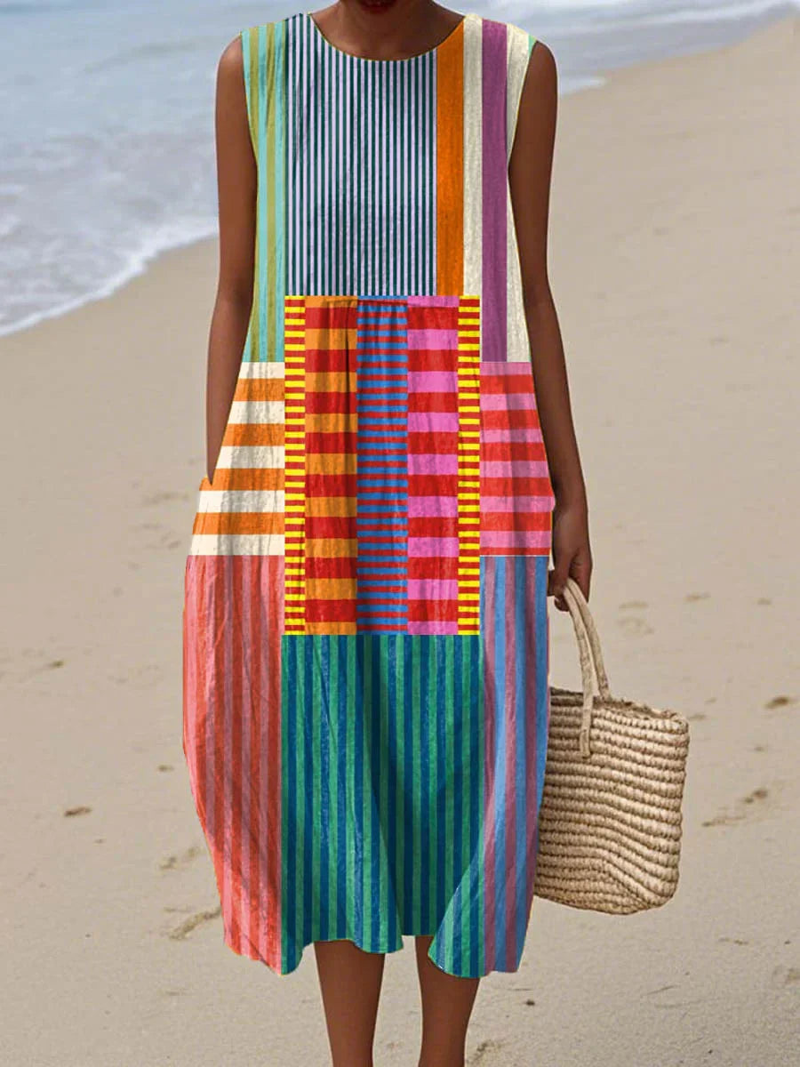 Relaxed Sleeveless Pocket Dress Light Summer Fit