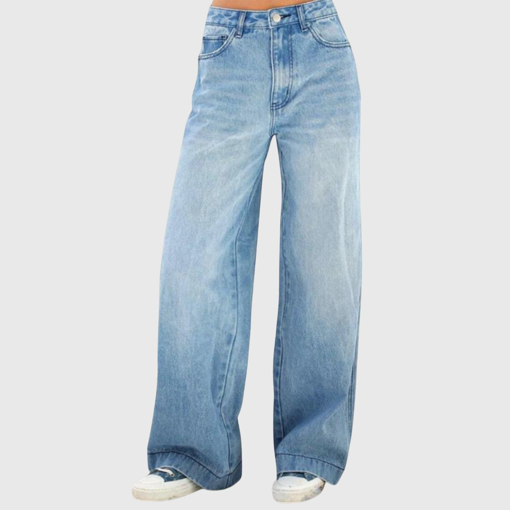 Relaxed Fit Wide-Leg Women's Trousers for Spring