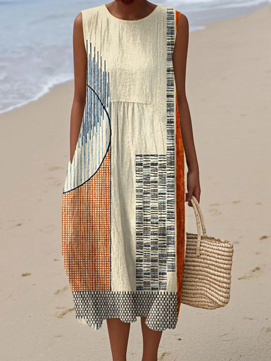 Relaxed Sleeveless Pocket Dress for Warm Weather