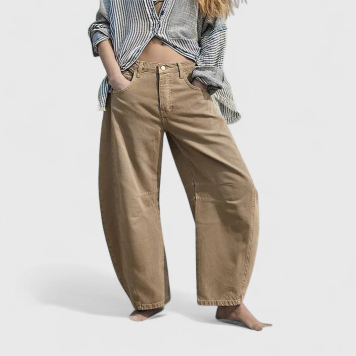Relaxed Wide-Leg Trousers Lightweight Summer Fit
