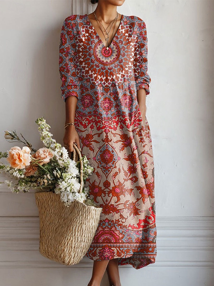 Relaxed Everyday Midi Dress with Soft Jersey Fit for Spring