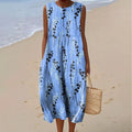Relaxed Sleeveless Pocket Summer Dress Lightweight Fit