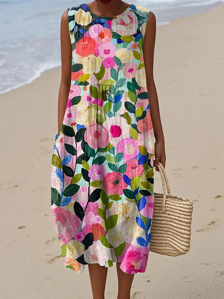 Relaxed Sleeveless Pocket Summer Dress Lightweight Fit