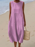 Elegant Sleeveless Pocket Dress for Spring
