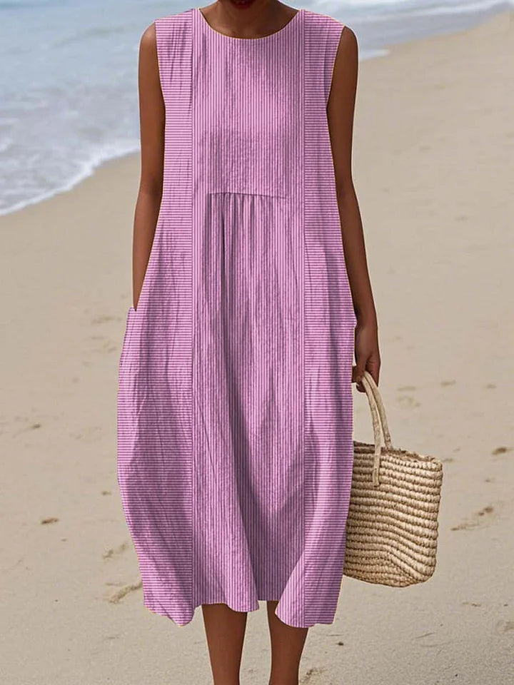 Elegant Sleeveless Pocket Dress for Spring