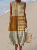 Elegant Sleeveless Summer Pocket Dress Relaxed Fit