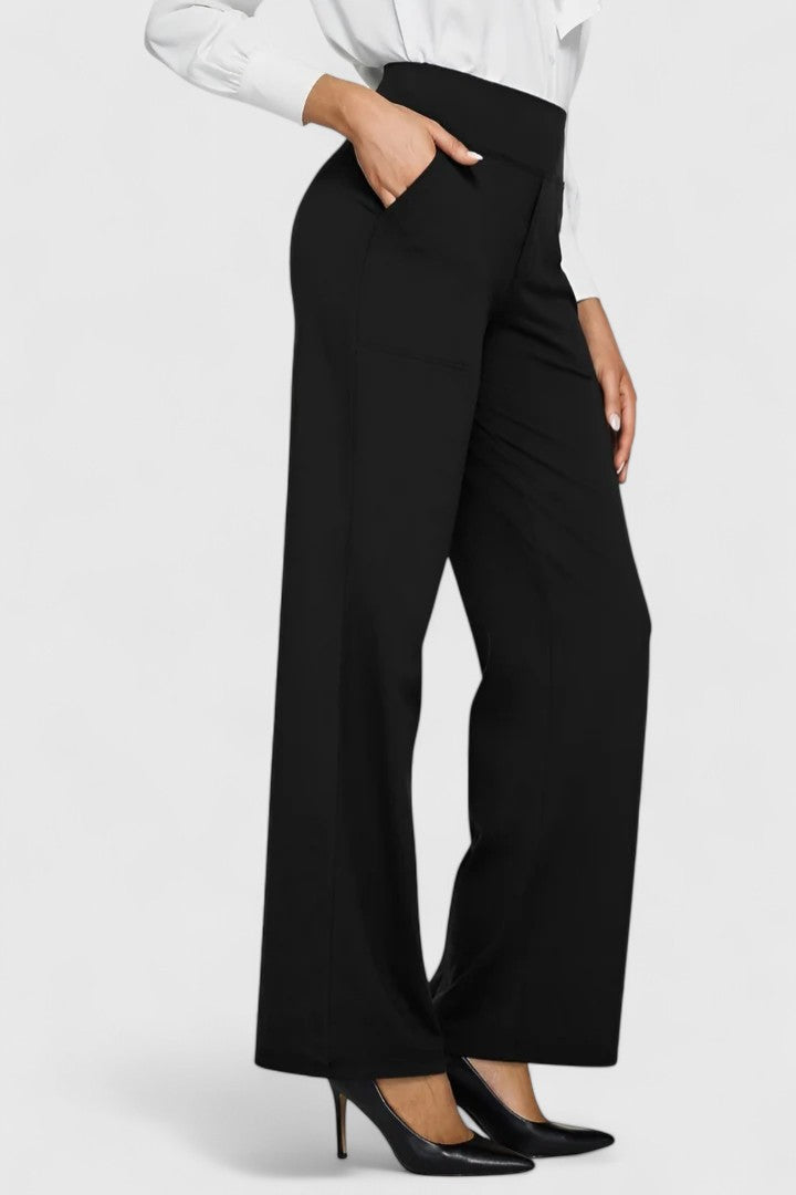 Elegant Wide-Leg Tailored Trousers for Spring