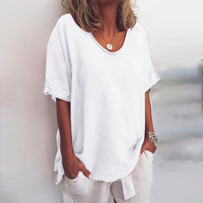 Relaxed Draped Jersey Top Everyday Summer Fit