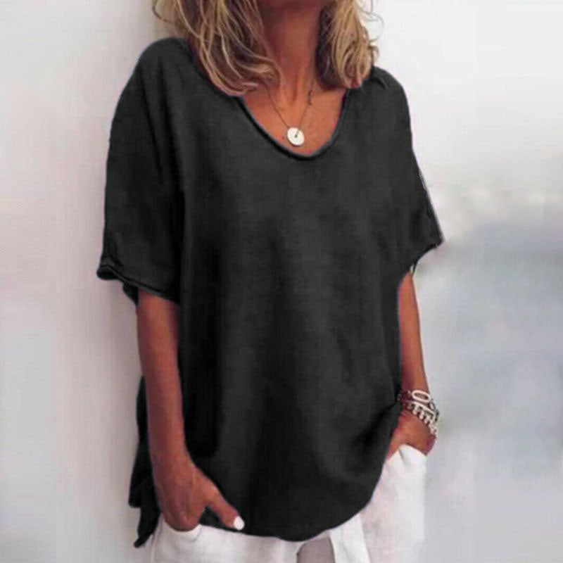 Relaxed Draped Jersey Top Everyday Summer Fit